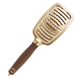 Olivia Garden Perie profesionala ceramic+ion cu peri de mistret Expert Care Flex Boar Gold&Brown