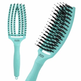 Olivia Garden Perie de par cu peri de mistret+nailon Finger Combo Mint Medium