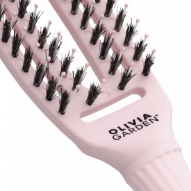 Olivia Garden Perie de par cu peri de mistret+nailon Finger Combo Pastel Pink Small 