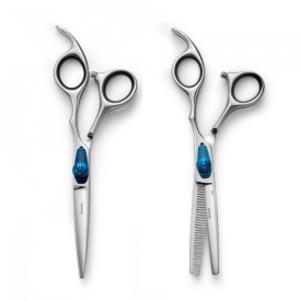 Olivia Garden Set profesional de foarfeci offset Xtreme: tuns 5.75 inci+filat 6 inci 35 dinti EUR+port