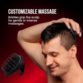 The Shave Factory Perie din silicon pentru masaj capilar Soft Black Brush