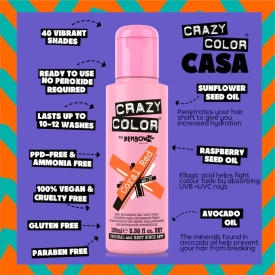 Crazy Color Vopsea semipermanenta 57 Coral Red 100ml