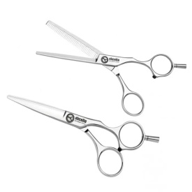Kasho Set profesional de foarfeci offset Excelia: tuns 6 inci + filat 6 inci