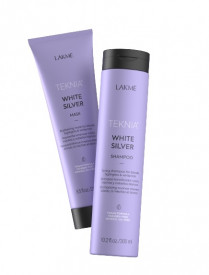 Lakme Set sampon+masca cu pigment violet pentru parul blond Teknia White Silver