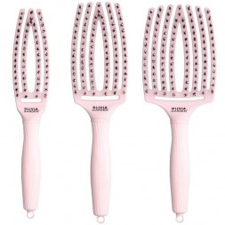 Olivia Garden Perie profesionala de par mare cu peri de mistret si nailon Finger Combo Large Pastel Pink