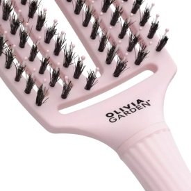 Olivia Garden Perie profesionala de par medie cu peri de mistret si nailon Finger Combo Medium Pastel Pink
