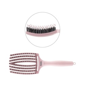 Olivia Garden Perie de par cu peri de mistret+nailon Finger Combo Pastel Pink Large