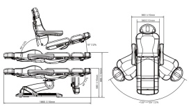 Pat electric profesional cu 3 motoare si scaun rotativ pe lateral