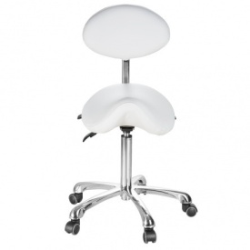 Taburet cosmetic rotativ pentru salon cu sa si spatar 