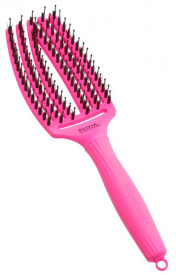 Olivia Garden Display cu 8 perii profesionale cu par de mistret si peri din nailon Finger Combo Neon Think Pink 2023