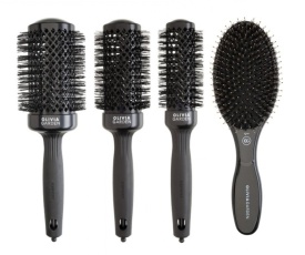 Olivia Garden Kit cu 4 perii de par Expert Blowout Shine + Care Oval Black