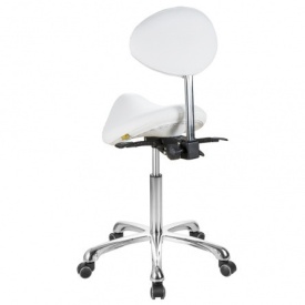 Taburet cosmetic rotativ pentru salon cu sa si spatar 