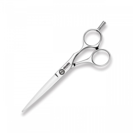 Kasho: Set profesional de foarfeci offset Excelia: tuns 5.5 inci + filat 6 inci 38 dinti + port