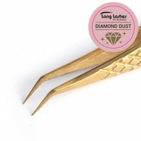 Long Lashes Penseta cu cap scurt pentru extensii de gene Diamond Dust 11.5cm