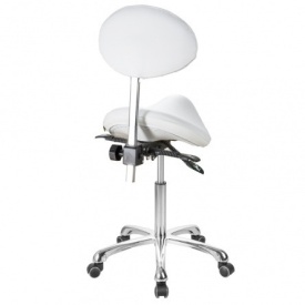 Taburet cosmetic rotativ pentru salon cu sa si spatar 