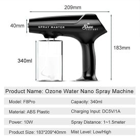 The Shave Factory Pulverizator profesional electric fara fir pentru salon Spray Master Cordless 340ml