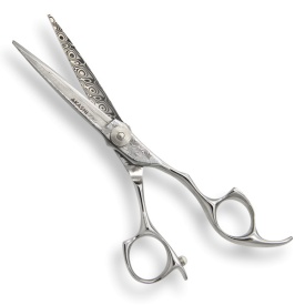 Akashi Premium Cut Y55 - Foarfeca de tuns din otel Damasc 5.5 inch