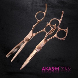 Akashi Super Cut Set 6/55 - Set profesional de foarfeci tuns+filat R55RG+RM60RG