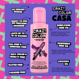 Crazy Color Vopsea semipermanenta 50 Aubergine 100ml