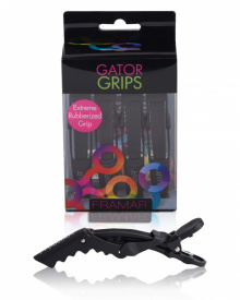 Framar Set clipsuri profesionale negre pentru sectionarea parului Gator Grips 4buc