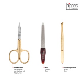 Nippes Trusa de manichiura cu 3 instrumente Croco 1099