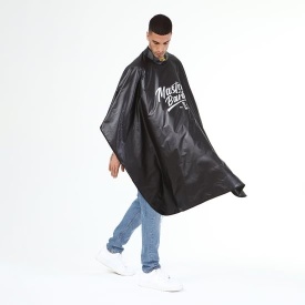 NishMan Pelerina neagra de frizerie cu guler din neopren Master Barbers