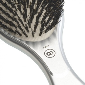 Olivia Garden Perie ceramic+ion cu peri de mistret Expert Care Oval Silver