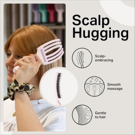 Olivia Garden Perie profesionala de par medie cu peri de mistret si nailon Finger Combo Medium Pastel Pink