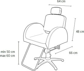 Original Best Buy Scaun de coafor cu spatar reclinabil Rhone