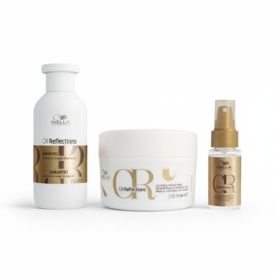 Wella Professionals Pachet Oil Reflections sampon pentru luminozitate 250 ml + Oil Reflections masca pentru luminozitate 150 ml + Oil Reflections Ulei de netezire hidratant 30 ml