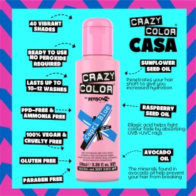 Crazy Color Vopsea semipermanenta 44 Capri Blue 100ml
