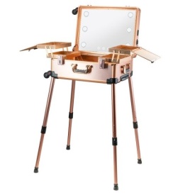 Cupio Statie de make-up cu iluminare si radio PRO Rose-Gold