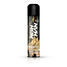 NishMan Spray colorant cu sclipici auriu pentru par Glitter Shine Gold 150ml
