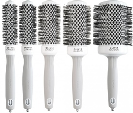Olivia Garden Kit cu 5 perii Expert Blowout Shine White&Gray