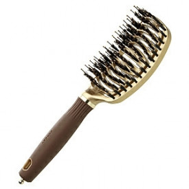 Olivia Garden Perie profesionala ceramic+ion cu peri de mistret si nailon Expert Care Flex Boar&Nylon Gold&Brown