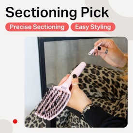 Olivia Garden Perie profesionala de par medie cu peri de mistret si nailon Finger Combo Medium Pastel Pink