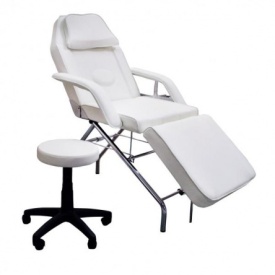 Pat cosmetic profesional cu cadru metalic si taburet rotativ PRO402201