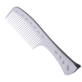 YS Park Pieptan cu maner pentru frizerie 601 - alb