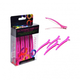 Framar Set clame profesionale roz pentru sectionarea parului Super Sectioners 4buc