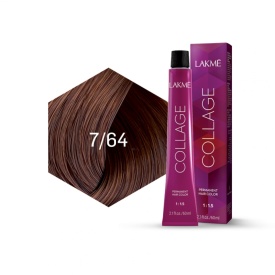 Lakme Vopsea de par permanenta 7/64 blond mediu castaniu cupru Collage 60ml
