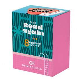 Olivia Garden Display cu 8 perii de par cu peri de mistret+nailon Finger Combo On The Road Again