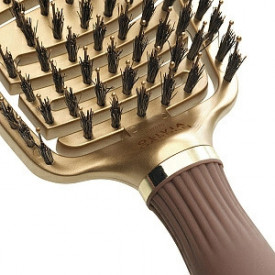 Olivia Garden Perie profesionala ceramic+ion cu peri de mistret si nailon Expert Care Flex Boar&Nylon Gold&Brown