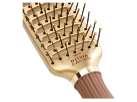 Olivia Garden Perie profesionala ceramica cu peri de nailon Expert Style Vent Flex Nylon Gold&Brown 