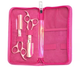 Olivia Garden Set foarfeci tuns 5.75inci + filat 6.35 inci Silkcut Think Pink 2025