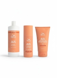 Wella Professionals Pachet Invigo Nutri-Enrich Sampon 1000 ml + Invigo Nutri-Enrich Masca Express 150 ml + Invigo Nutri-Enrich Wonder balm tratament leave in 150 ml