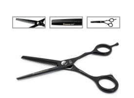 Akashi Set profesional de foarfeci offset tuns+filat P55+PM55 X-treme Cut Set 3