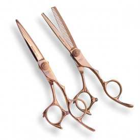 Akashi Super Cut Set 6/55 - Set profesional de foarfeci tuns+filat R55RG+RM60RG