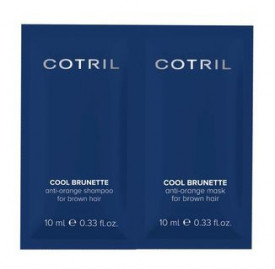 Cotril Cool Brunette - Mostra cu pigment albastru antiportocaliu pentru par saten: sampon 10ml+masca 10ml
