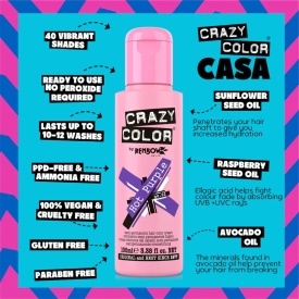 Crazy Color Vopsea semipermanenta 62 Hot Purple 100ml