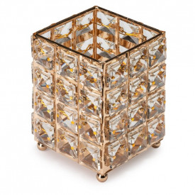 Cupio Suport pensule cu cristale patrate - Fashion Gold